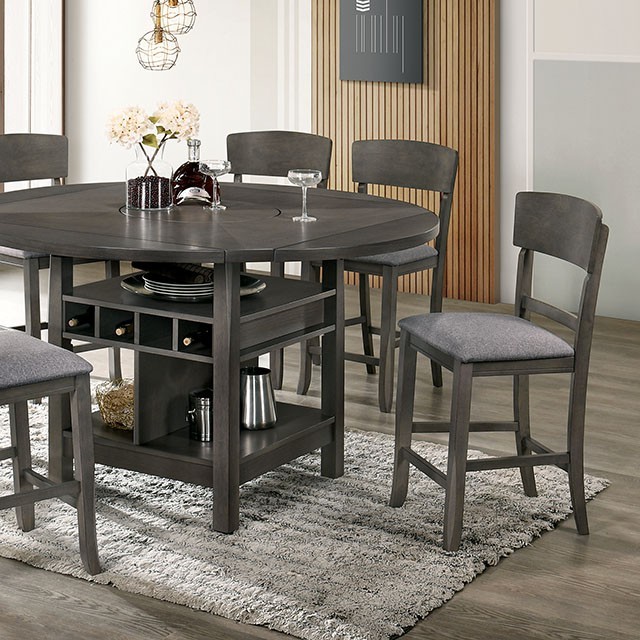 America Stacie Counter Ht Table, Counter Height Drop Leaf Dining Table With Storage