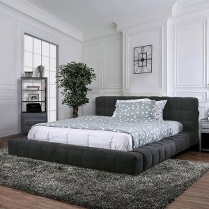Upholstered low store profile bed frame