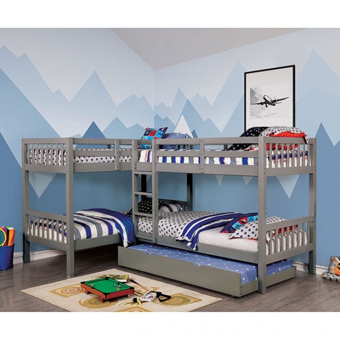 L shaped clearance quad bunk beds