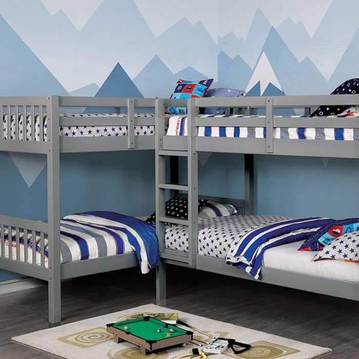 L shaped quadruple bunk bed outlet