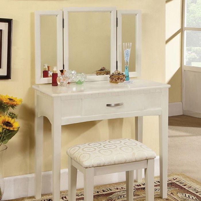 Athy white transitional best sale style vanity with stool