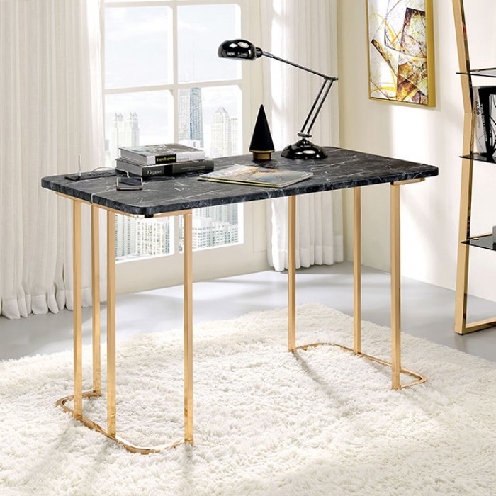 Marble top desk with gold legs discount