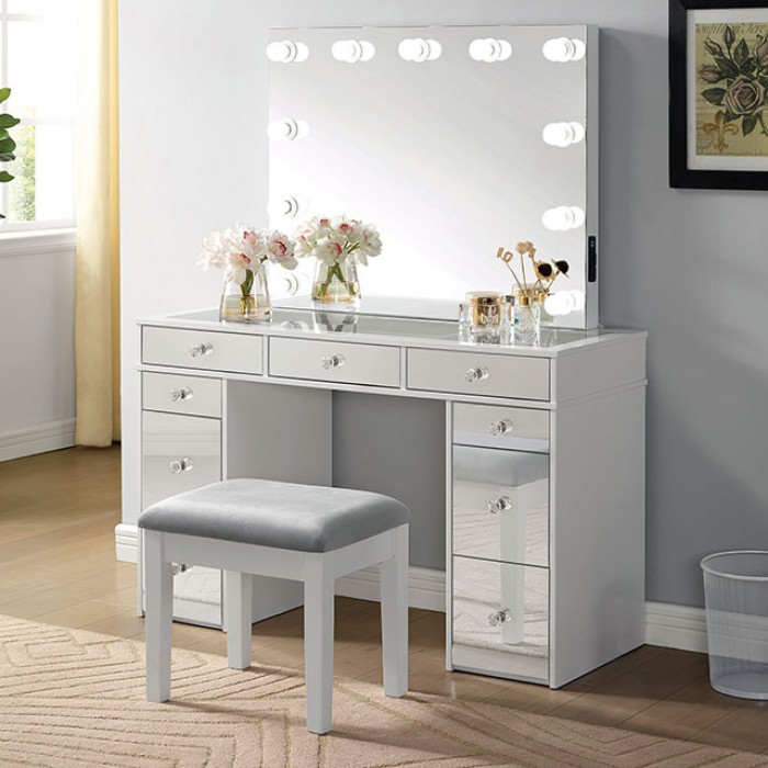 Gray sales vanity set