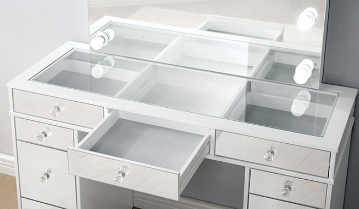 Furniture of america louise white vanity hotsell with stool