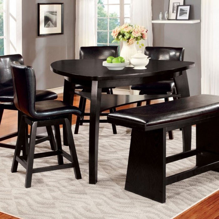Triangle dining top table with bench