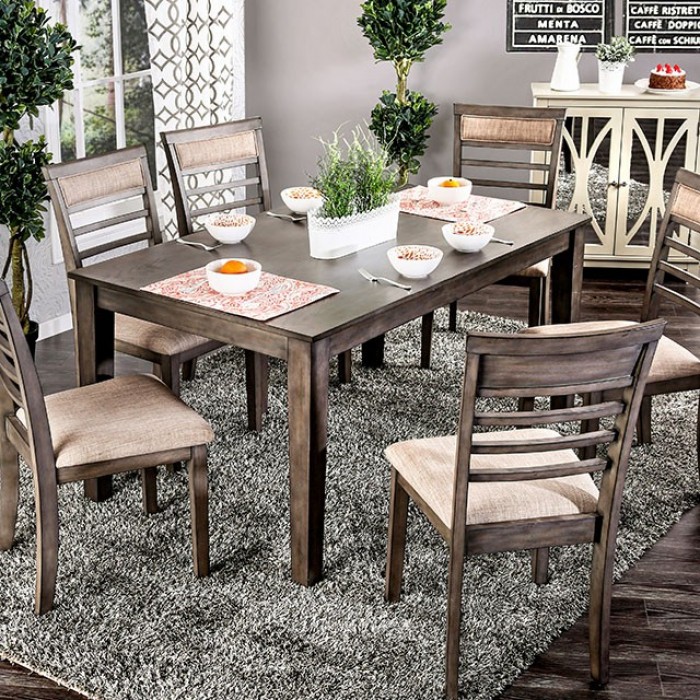 Furniture of America Taylah 7 PC. Dining Table Set