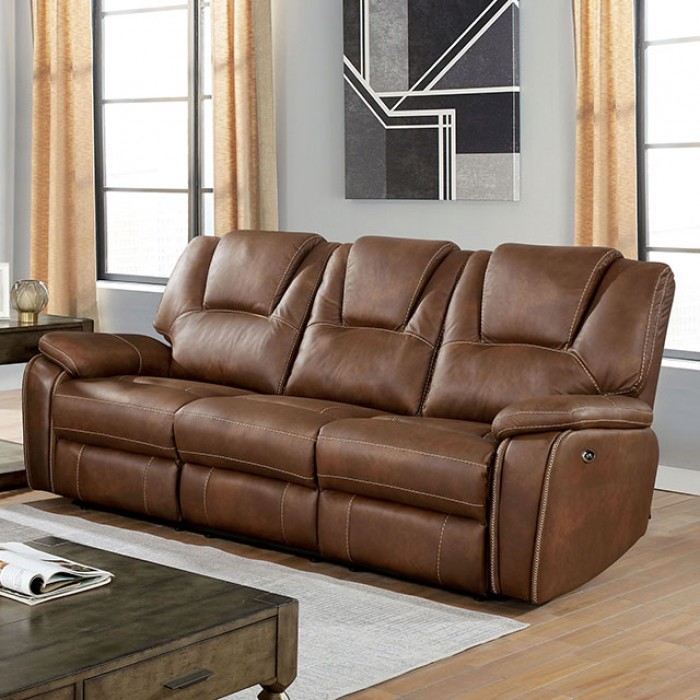 Furniture of america faux leather reclining sectional shop with chaise